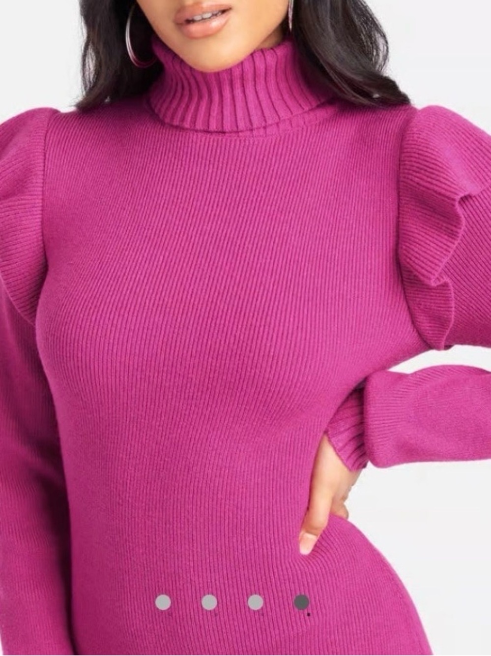 Bebe Ruffle Sweater Dress - Picture 3 of 7